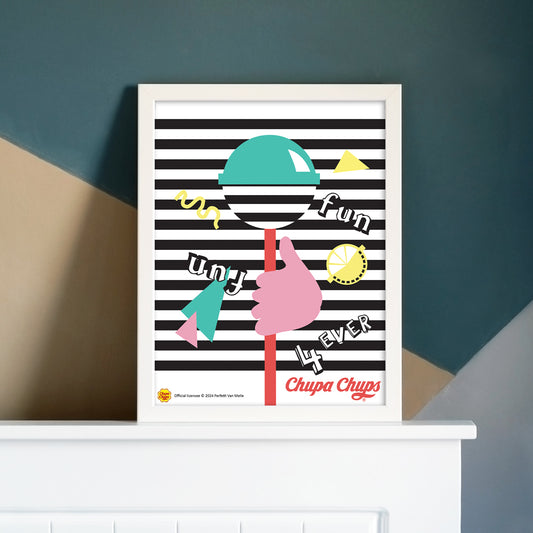 Chupa Chups Black & White Stripes Art Print