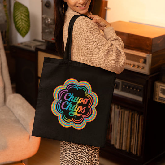 Chupa Chups Rainbow Logo Tote Bag